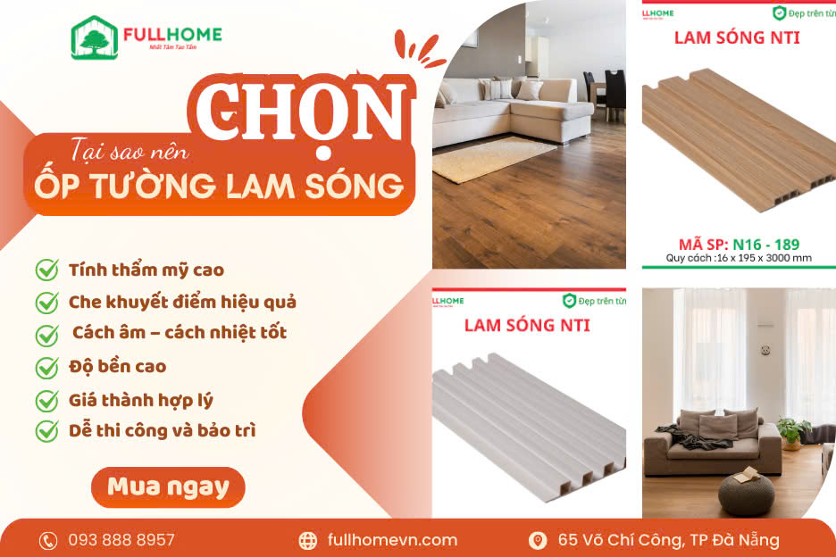 Ốp tường lam sóng