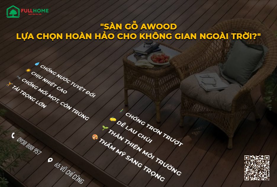 Sàn gỗ AWood có thích hợp để lót ngoài trời hay không 2025?