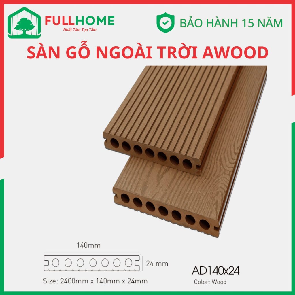 Sàn Gỗ Ngoài Trời Awood Chống Thấm, Chịu Nắng Mưa Hiệu Quả
